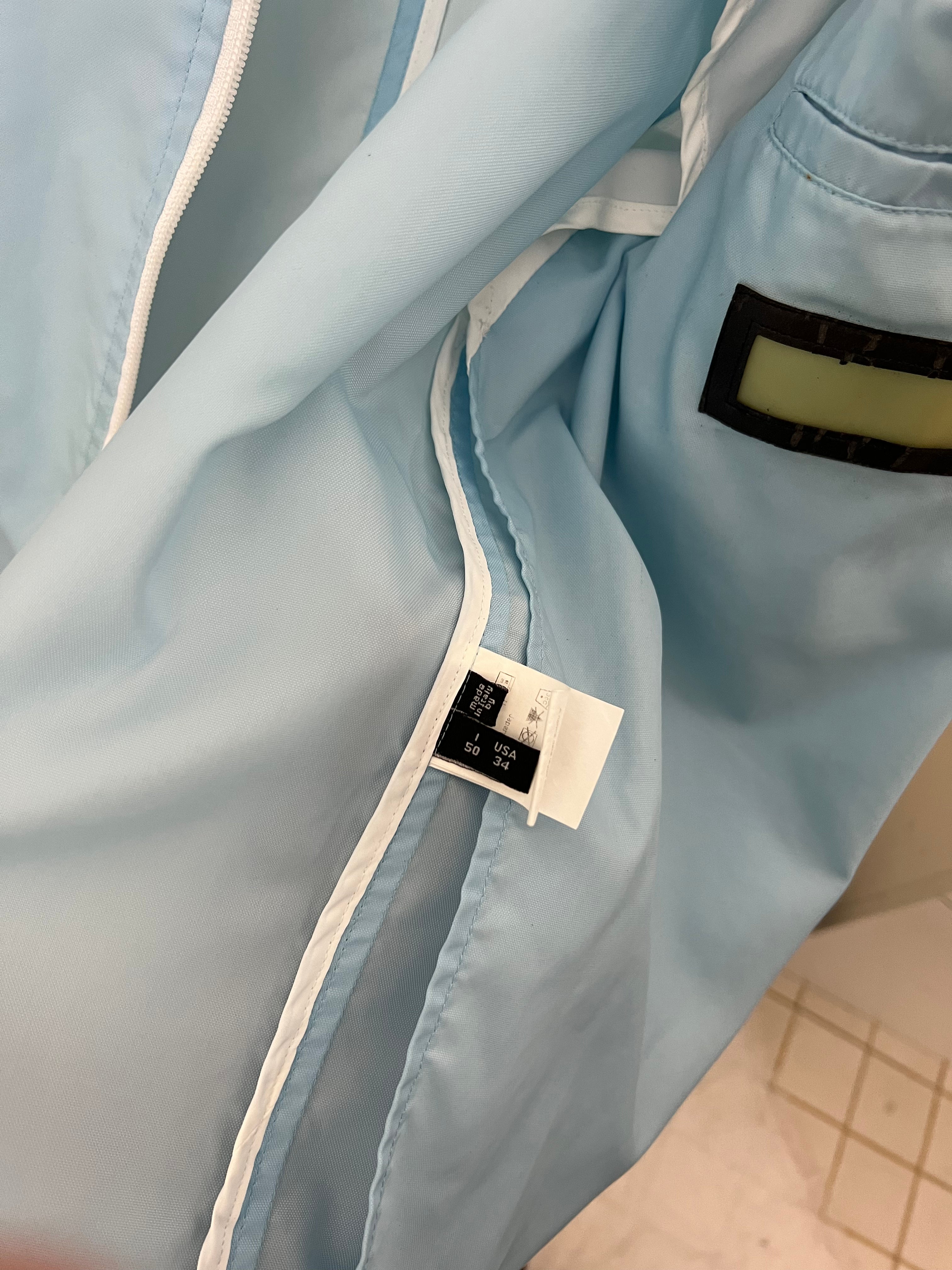 2000s Samsonite 'Travel Wear' Baby Blue Nylon Work Jacket - Size L