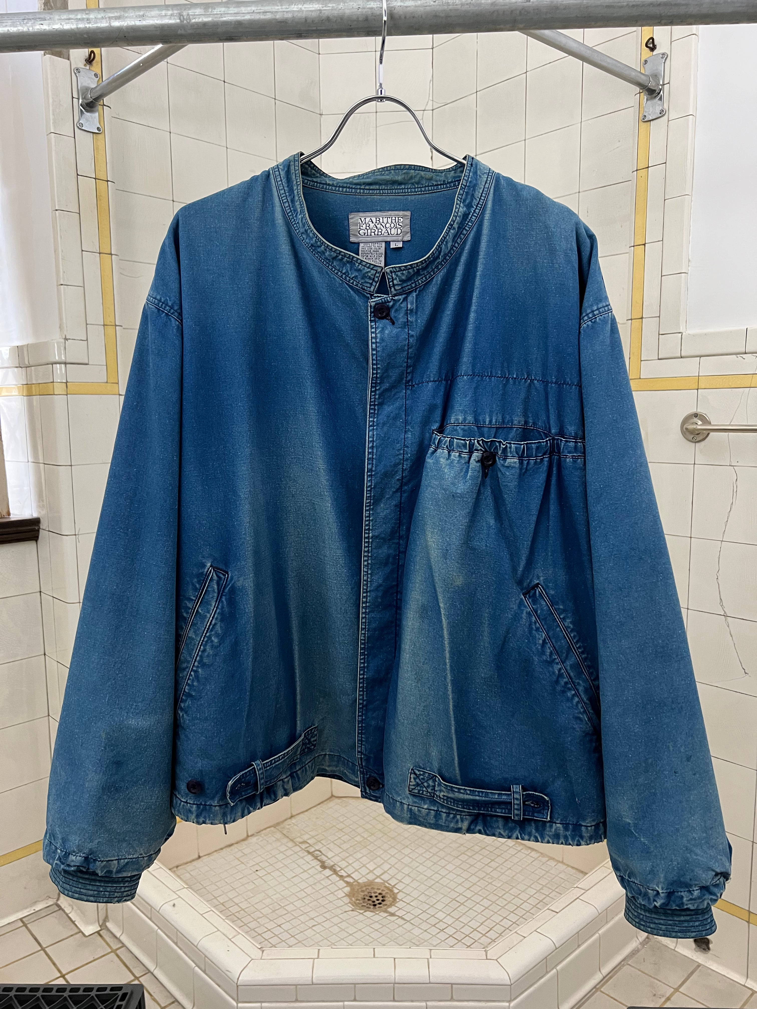 1980s Marithe Francois Girbaud Oversized Faux Layered Blouson with Elastic Front Pocket - Size XL