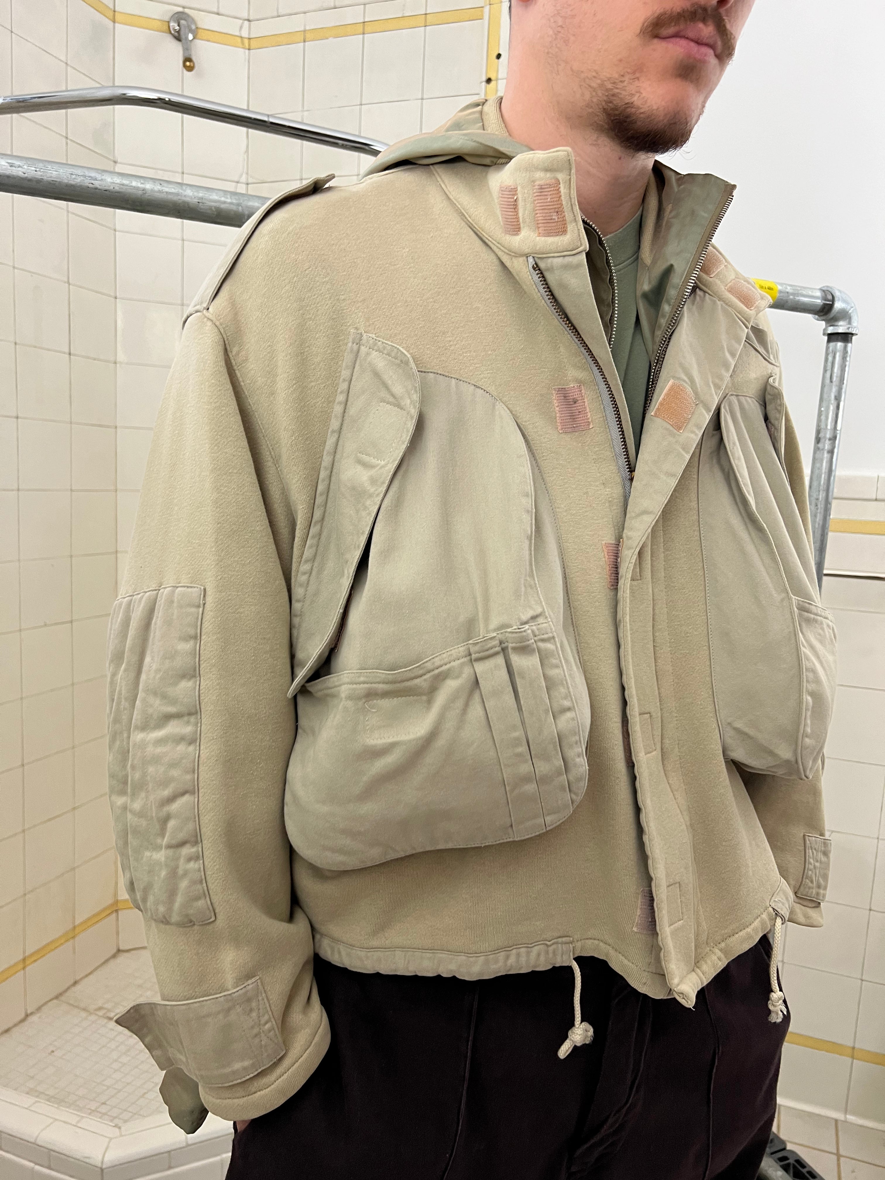 1980s Katharine Hamnett Cropped Beige Cargo Jacket - Size M