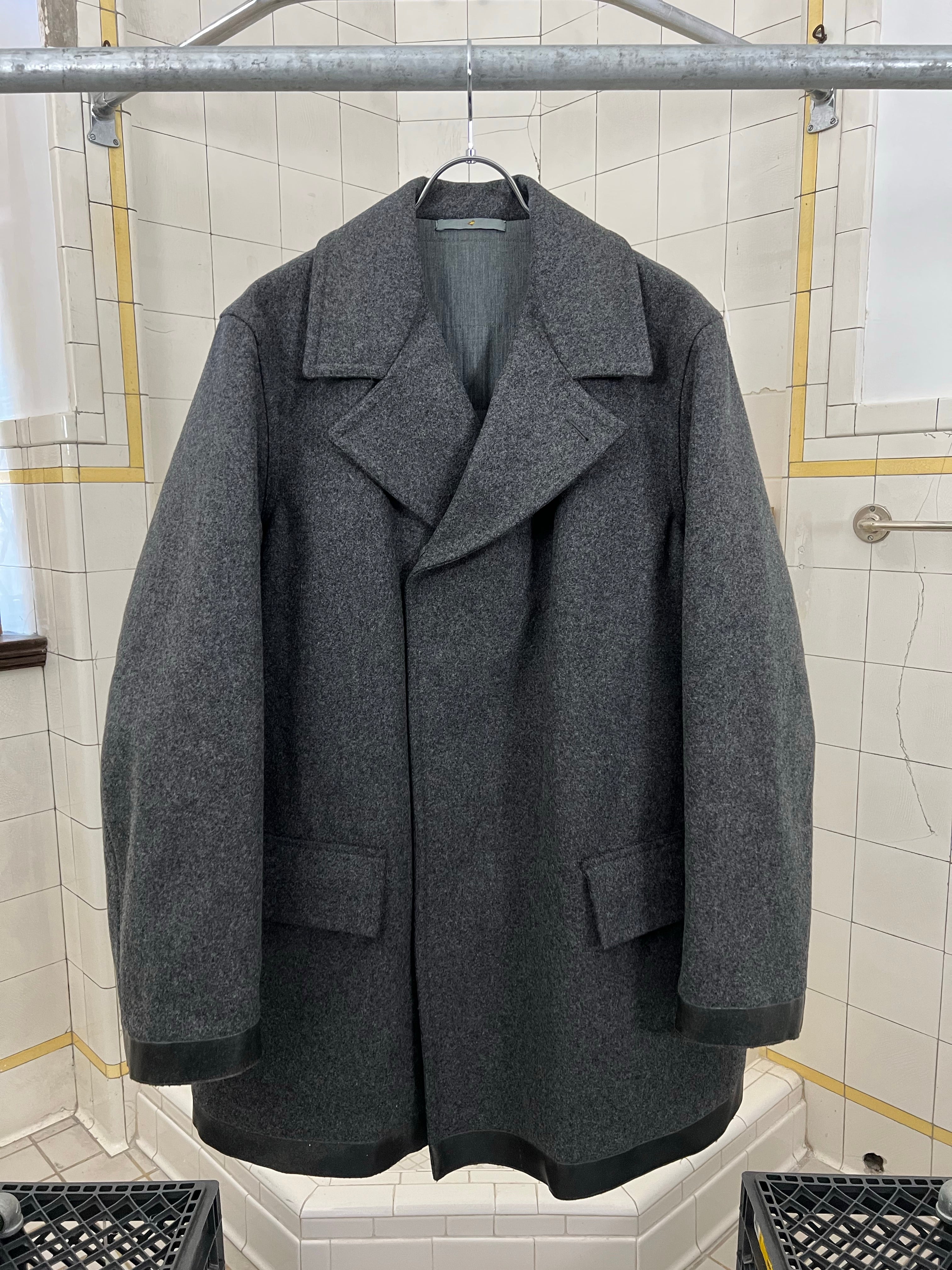 Late 1990s Mandarina Duck Rubberized Cuff and Hem Peacoat - Size L