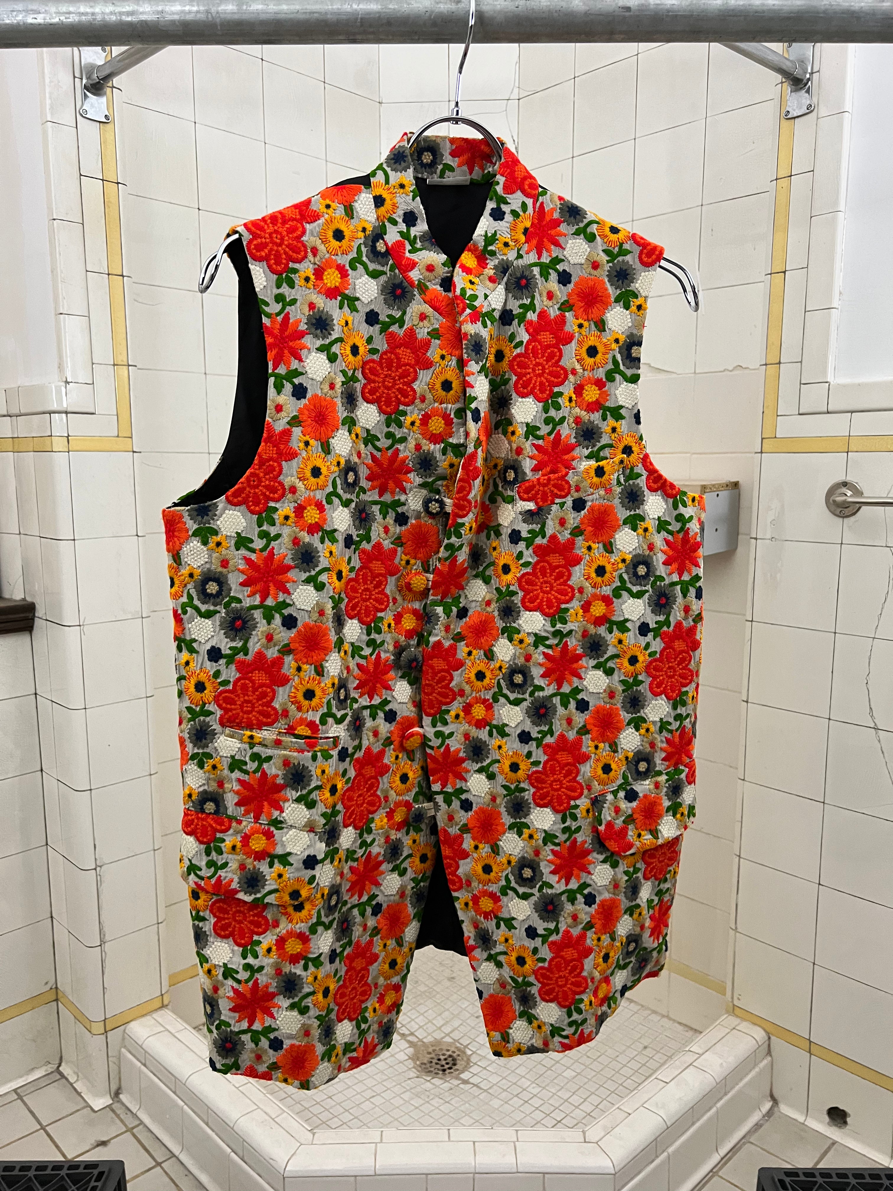ss2018 Comme des Garcons Homme Plus Vibrant Toned Embroidered Vest - Size S