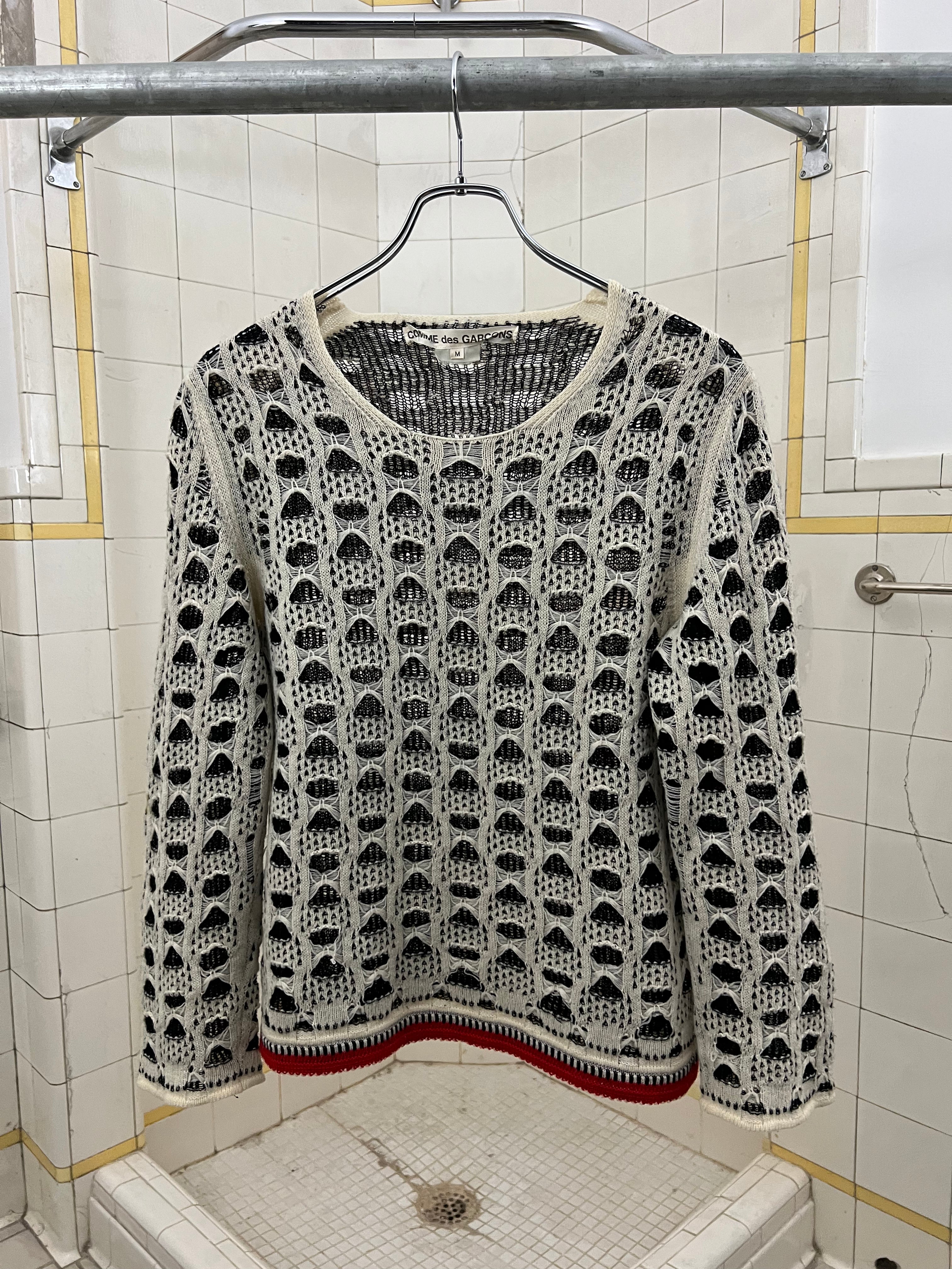 2001 Comme des Garcons Low Gauge Knitted Cutout Sweater - Size S