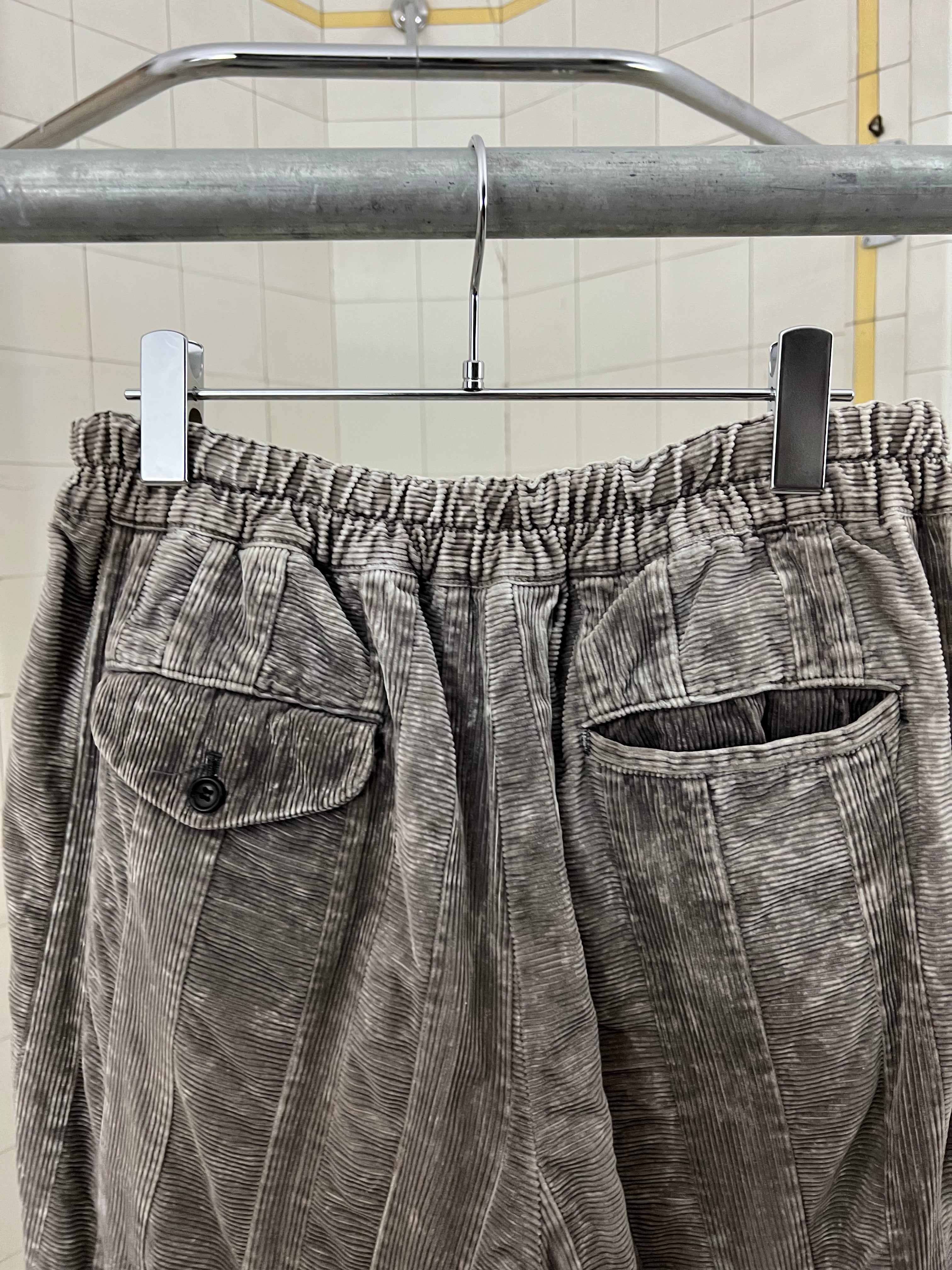 aw1993 Comme des Garcons Homme Plus Wide Earth Tone Paneled Corduroy Trousers - Size M