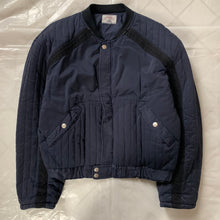 Load image into Gallery viewer, 1980s Armani Heavy Navy Cotton Cropped Bomber with Black Contrast Trim Detailing - Size XL