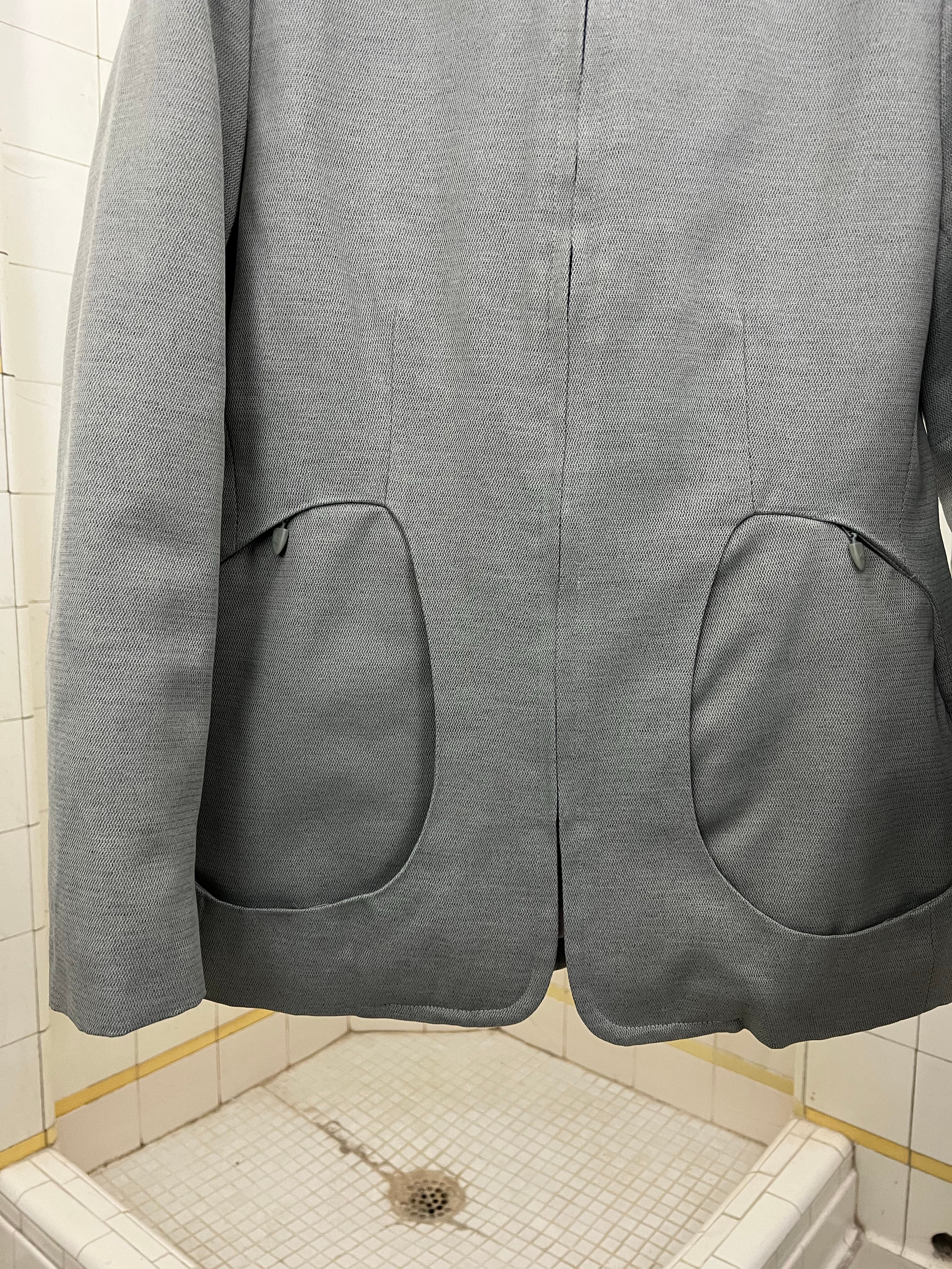 Late 1990s Mandarina Duck Light Grey Egg Cell Tailored Blouson - Size S