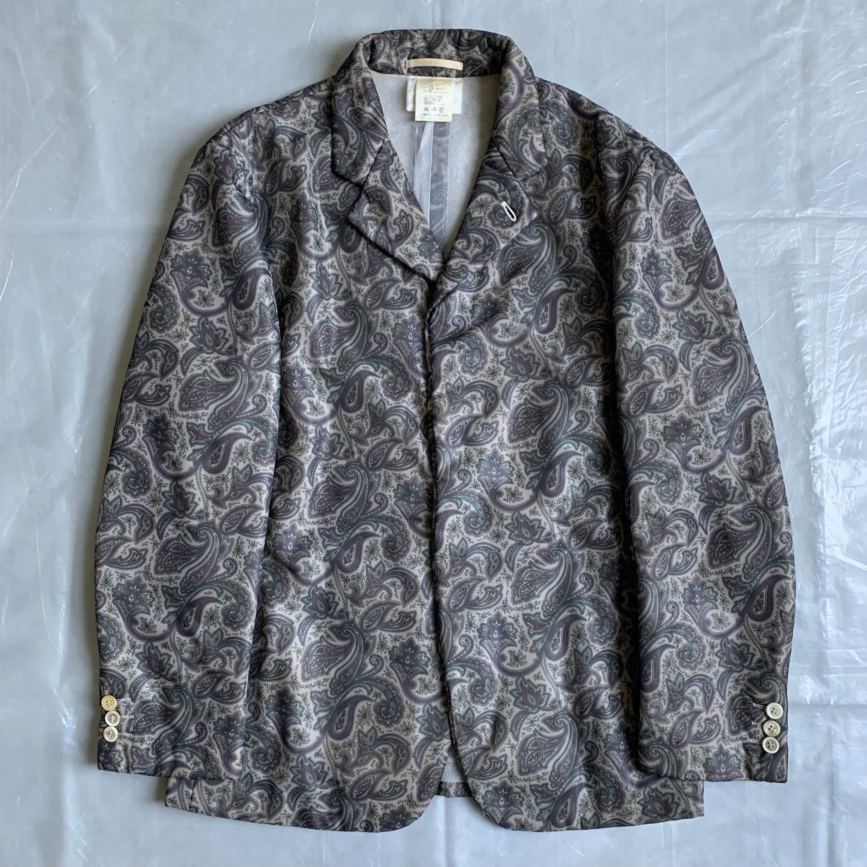 1997 Comme des Garcons Homme Plus Polyester Mesh Paisley Jacket - Size S