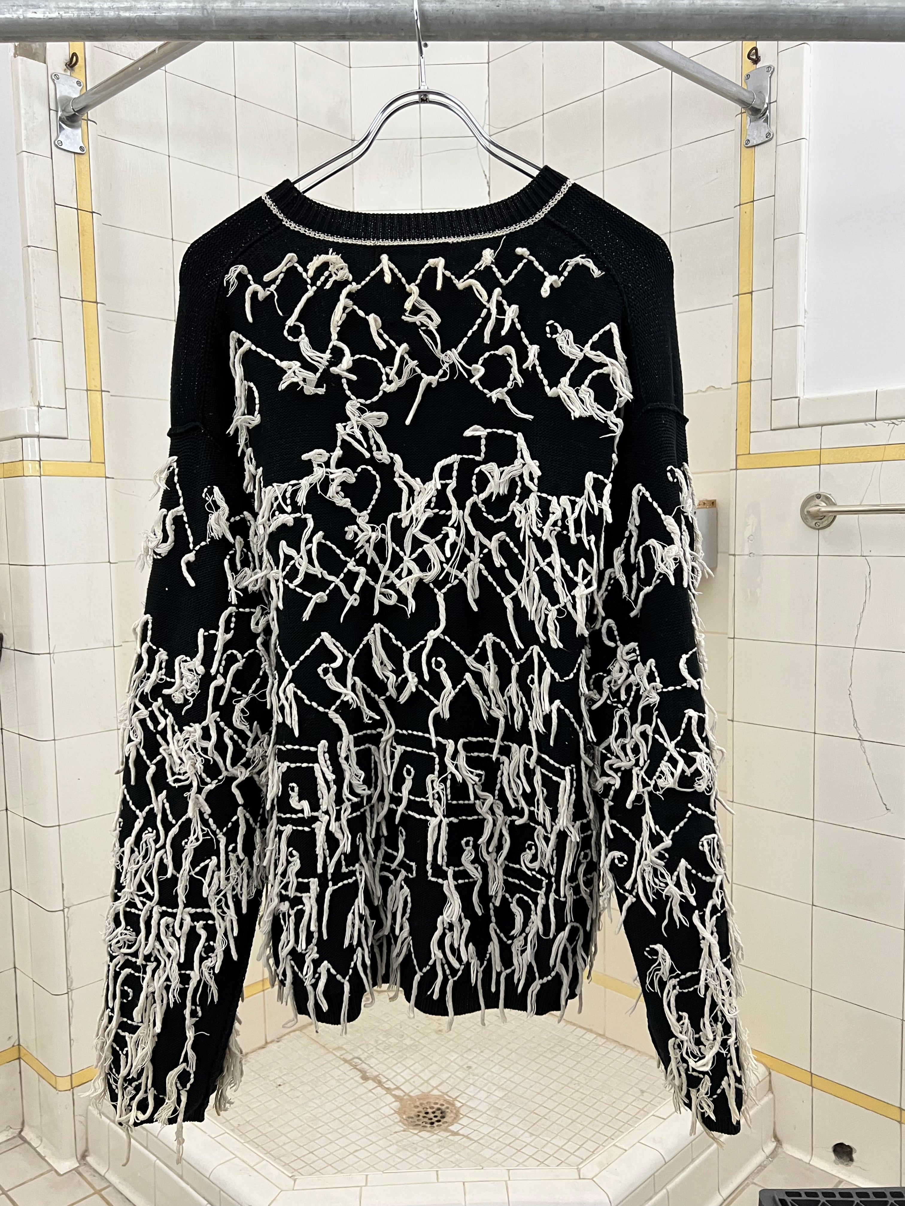 ss1993 Yohji Yamamoto Reversible Tassel Knit Sweater - Size M