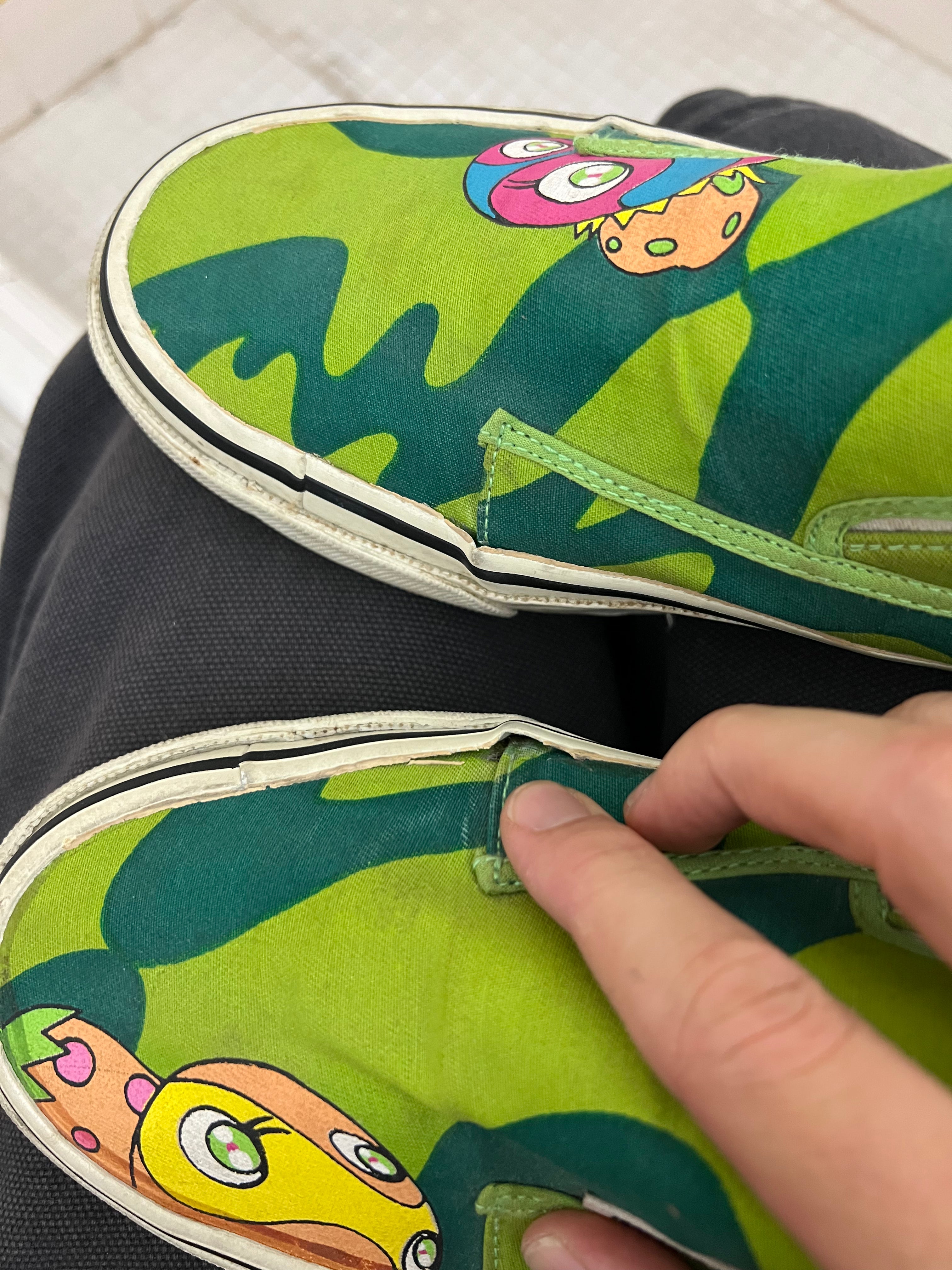 ss2000 Issey Miyake x Takashi Murakami Green Slip-ons - Size 9 US