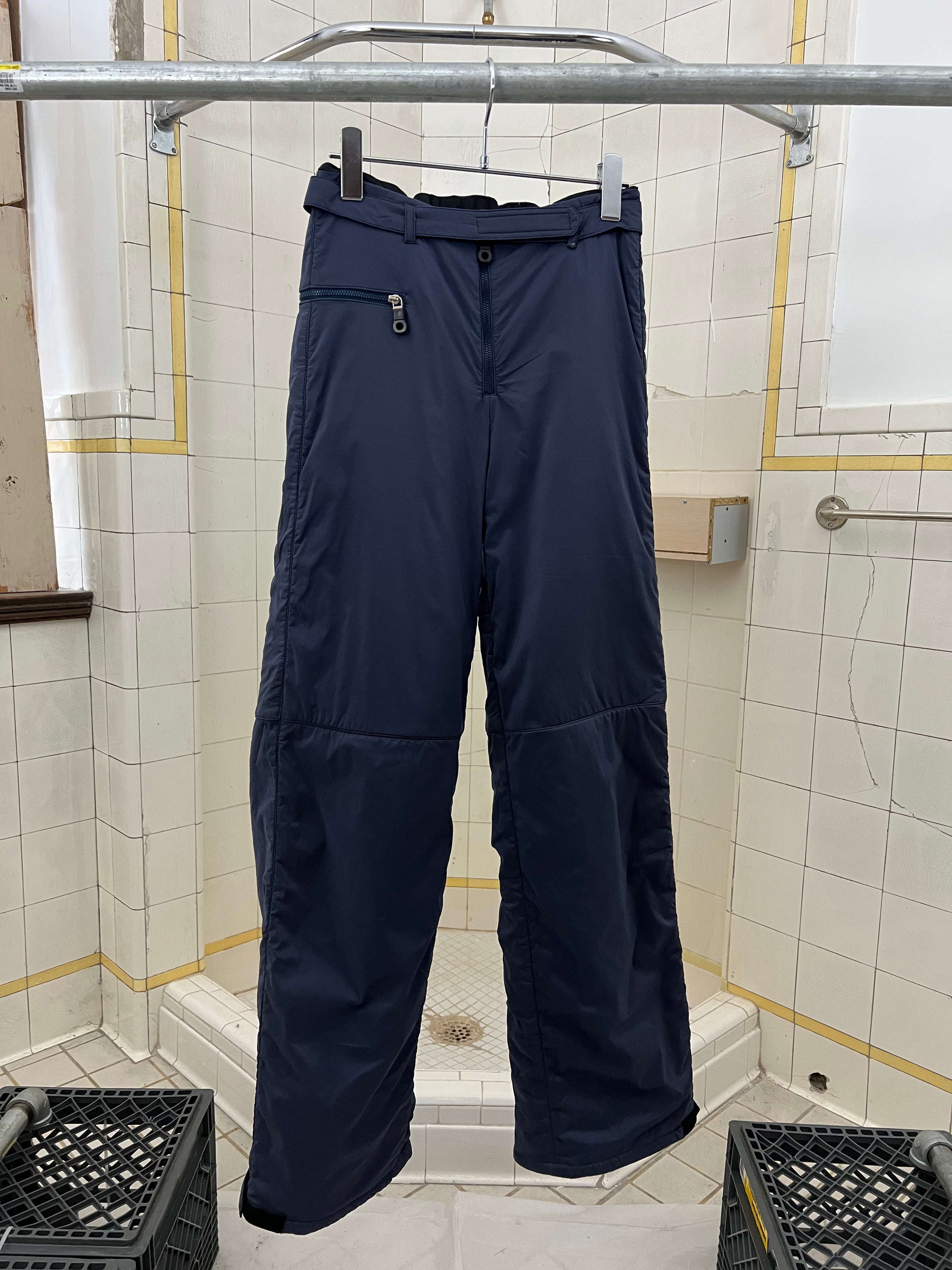 2000s Armani Navy Futuristic Padded Nylon Pants - Size S