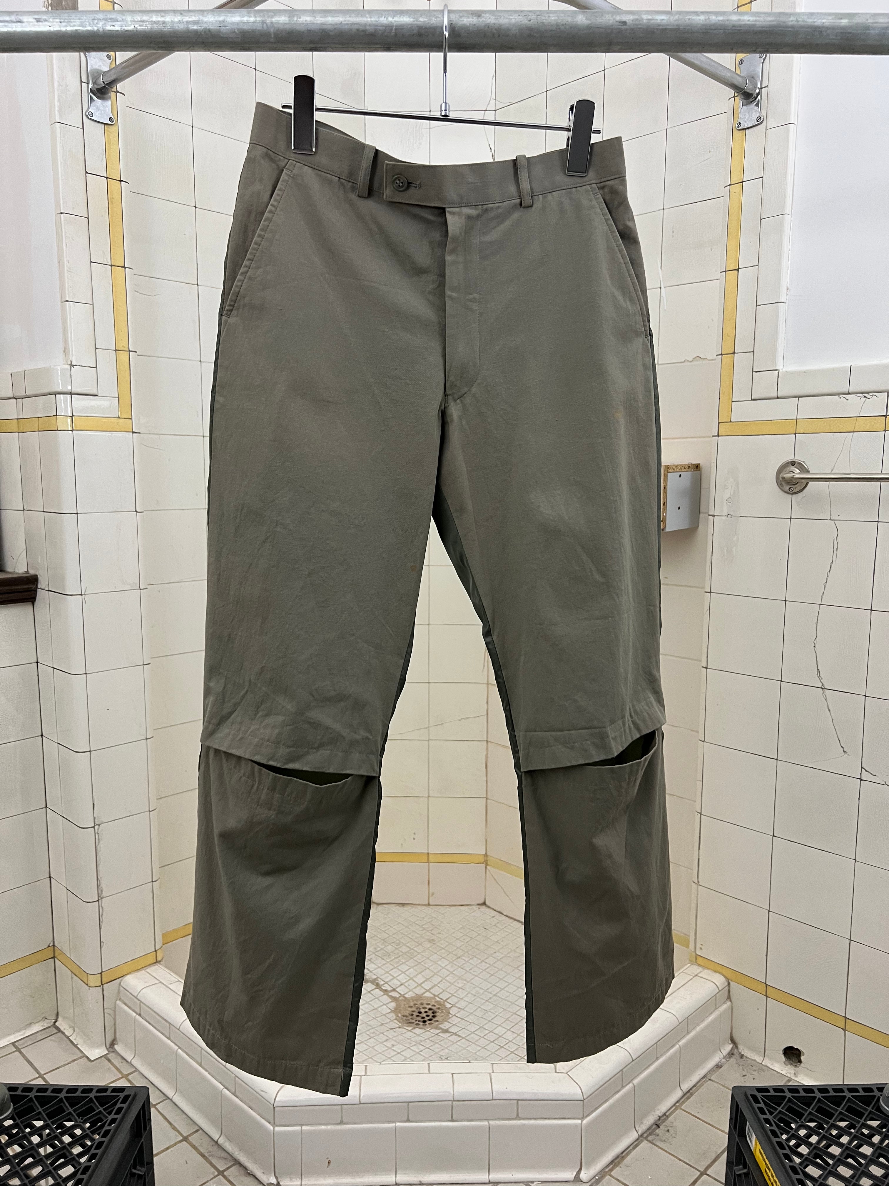 1990s Ryuichiro Shimazaki Cotton Nylon Hybrid Trousers with Knee Vents - Size M