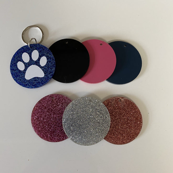 25 Acrylic Solid or Glitter Circle Keychain Blanks With Holes or Witho – C  & A Engraving and Gifts