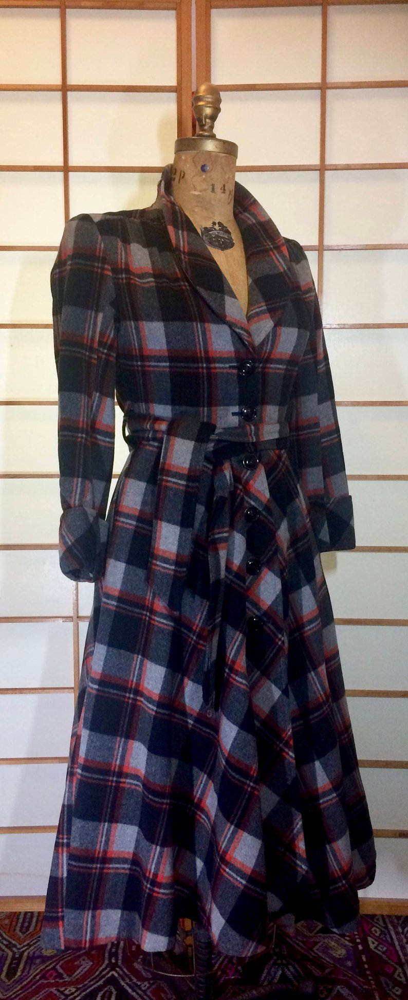 alexander mcqueen tartan coat dress