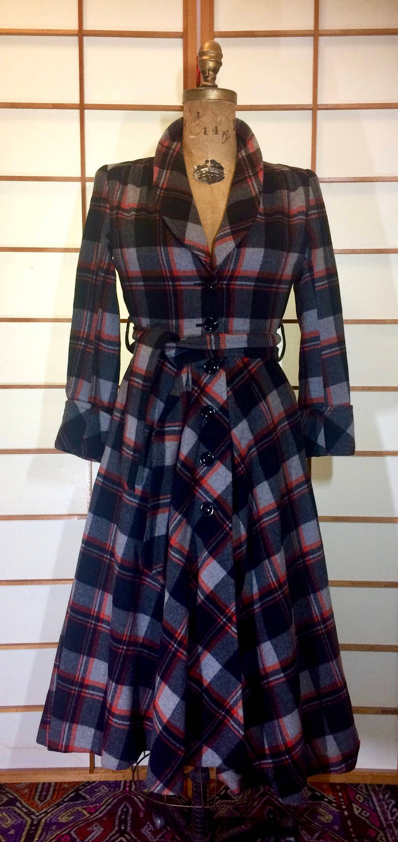 alexander mcqueen tartan coat dress