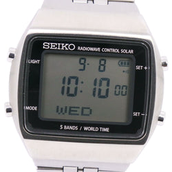 Seiko] Seiko RADIOWAVE S760-0AA0 Watch Stainless steel solar radio clock  digital display men's black dial watch A-rank – KYOTO NISHIKINO