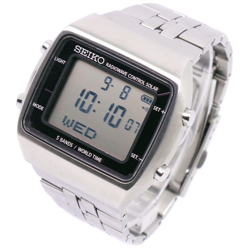 Seiko] Seiko RADIOWAVE S760-0AA0 Watch Stainless steel solar radio clock  digital display men's black dial watch A-rank – KYOTO NISHIKINO