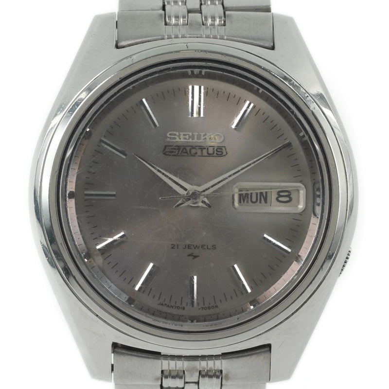Seiko] Seiko 5actus 7019-7060 Watch Stainless steel automatic winding men's  gray dial watch B-rank – KYOTO NISHIKINO