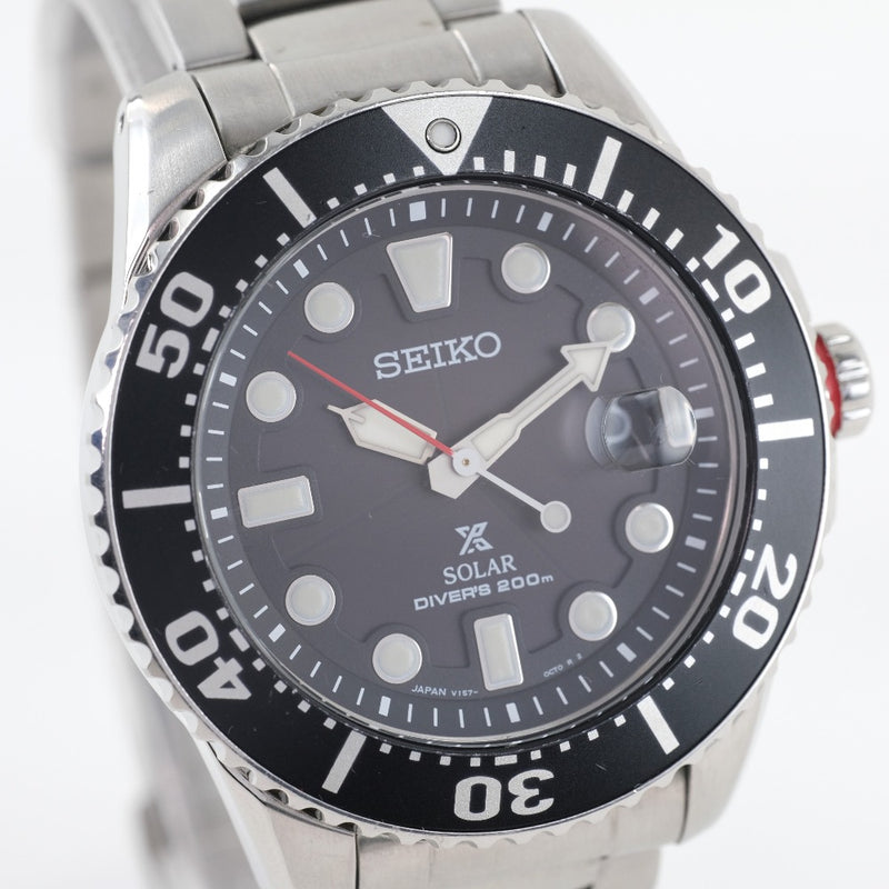 Seiko] Seiko Prospex Solar Diver V157-0BT0 SBDJ017 Watch Stainless steel  black solar watch men's watch A-rank – KYOTO NISHIKINO