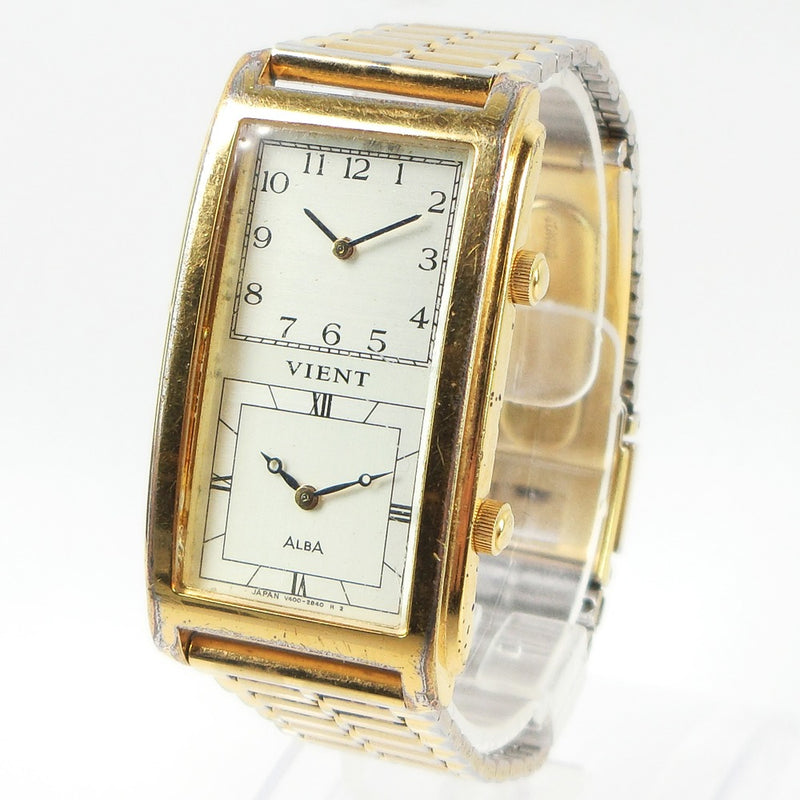 Seiko] Seiko Alba Alba Vient Vient Dual Time V400-5960 Watch Stainless  steel quartz analog display unisex wristwatch B-rank – KYOTO NISHIKINO