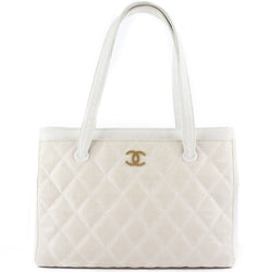 CHANEL] Chanel Coco Mark Matrasse Canvas x Calf White Ladies Tote Bag –  KYOTO NISHIKINO