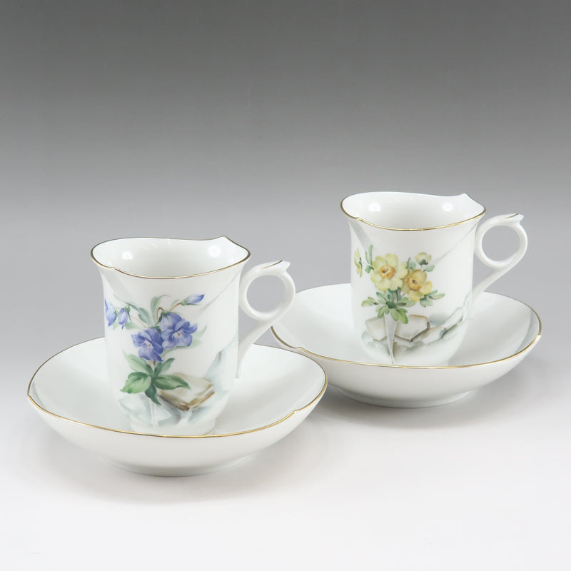 Meissen】マイセン アルペンフローラ カップ＆ソーサ×2 616090/28582