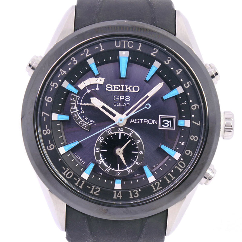 Seiko] Seiko Astron 7x52-0AB0 SBXA009 Watch Stainless steel x Rubber Blue  Solar Radio Clock Men's Black Dial Watch – KYOTO NISHIKINO