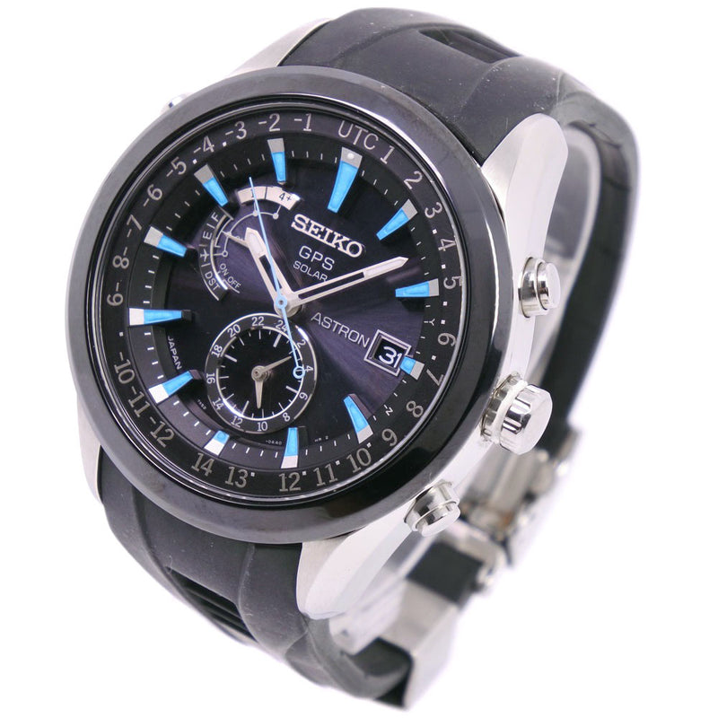 Seiko] Seiko Astron 7x52-0AB0 SBXA009 Watch Stainless steel x Rubber Blue  Solar Radio Clock Men's Black Dial Watch – KYOTO NISHIKINO