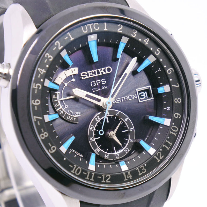 Seiko] Seiko Astron 7x52-0AB0 SBXA009 Watch Stainless steel x Rubber Blue  Solar Radio Clock Men's Black Dial Watch – KYOTO NISHIKINO