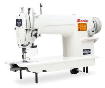 iKonix Flat-Bed Lockstitch Industrial Sewing Machine - KS-8700 (includes table, stand, servo motor, LED light)