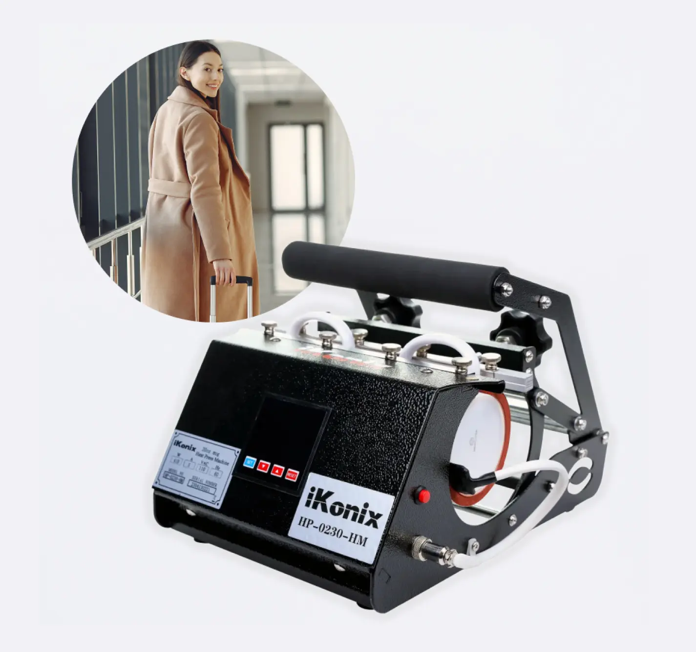 iKonix mug heat press is lightweight and portable