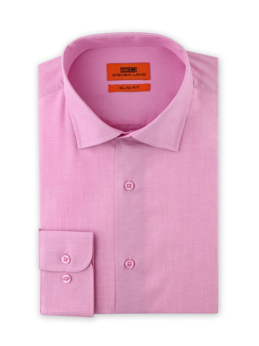 Steven Land | Berry Pink Dress Shirt | Slim Fit | Spread Collar | Barr ...