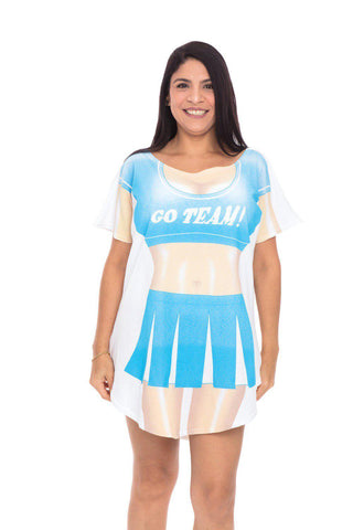 Cheerleader Womens Oversized Loungewear Sleepwear Cover Ups T-Shirts