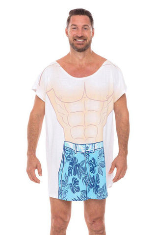 Tropical Sexy Muscle Mens Oversized Loungewear Sleepwear Cover Ups T-Shirts