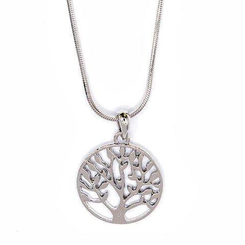 Empire Cove Tree of Life Pendant Necklace Silver Toned Rhinestone Fashion Jewelry