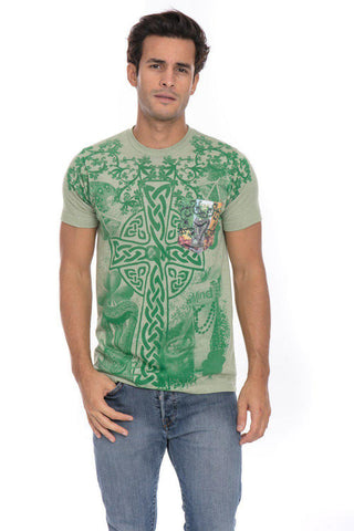 Saint Patrick'S Day Irish Heritage Four 4 Leaf Clover T-Shirt Tee Printed Pocket