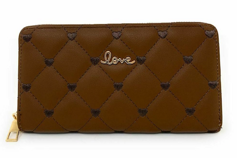 Empire Cove Stylish Fashionable Quilted Love Heart Zip Wallets Womens Teens