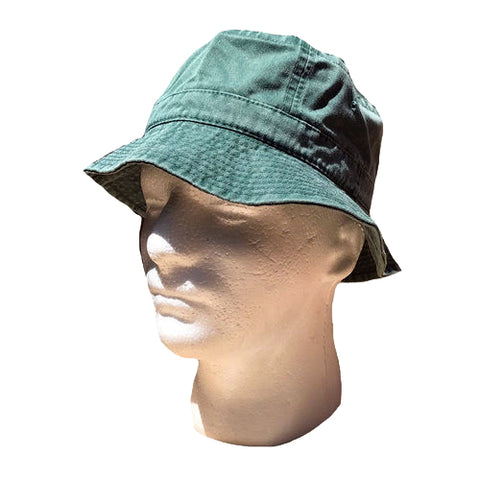 Dark Green Washed Cotton Sun Bucket Boonie Hat Cap