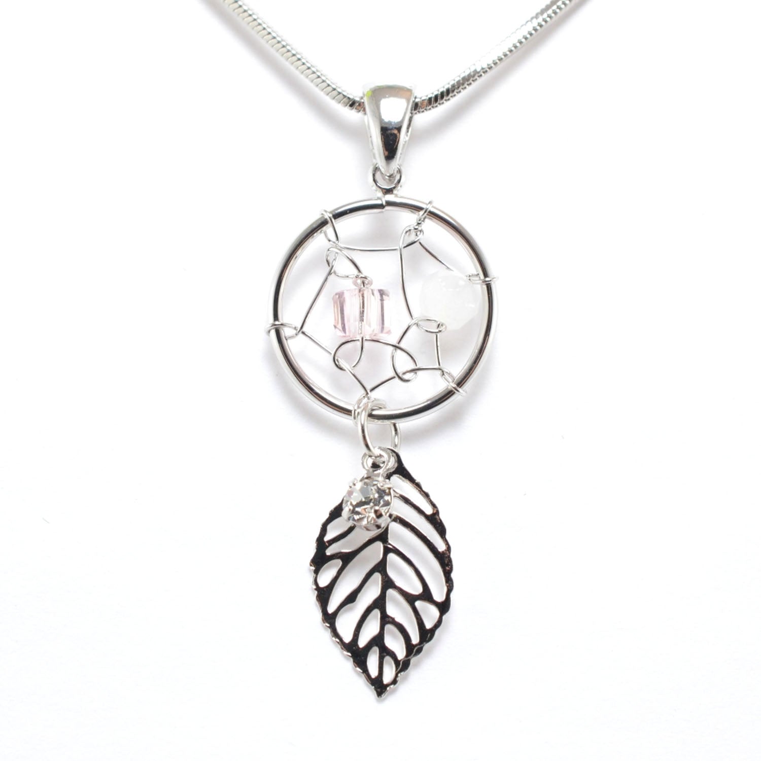 Image of Empire Cove Dreamcatcher Pendant Necklace Silver Toned Rhinestone Fashion Jewelry