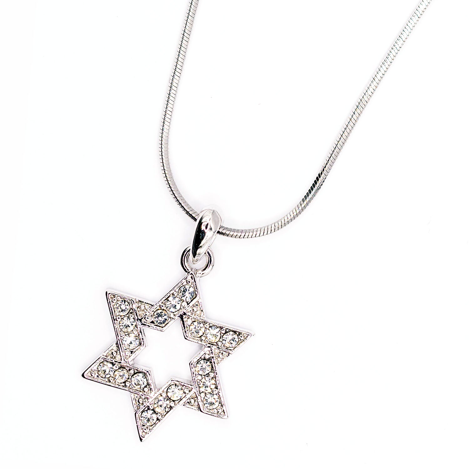 Image of Empire Cove Star Pendant Necklace Silver Toned Rhinestone Fashion Jewelry