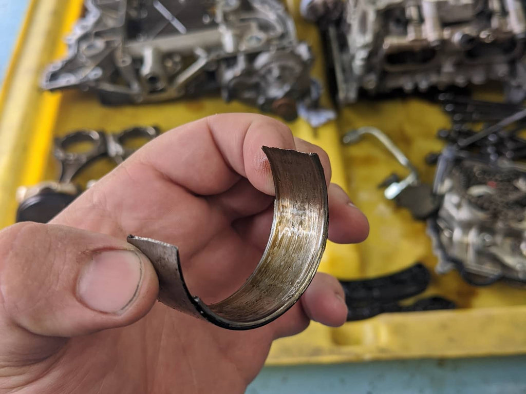 gt86 worn conrod bearing spun damaged bottom end bearings
