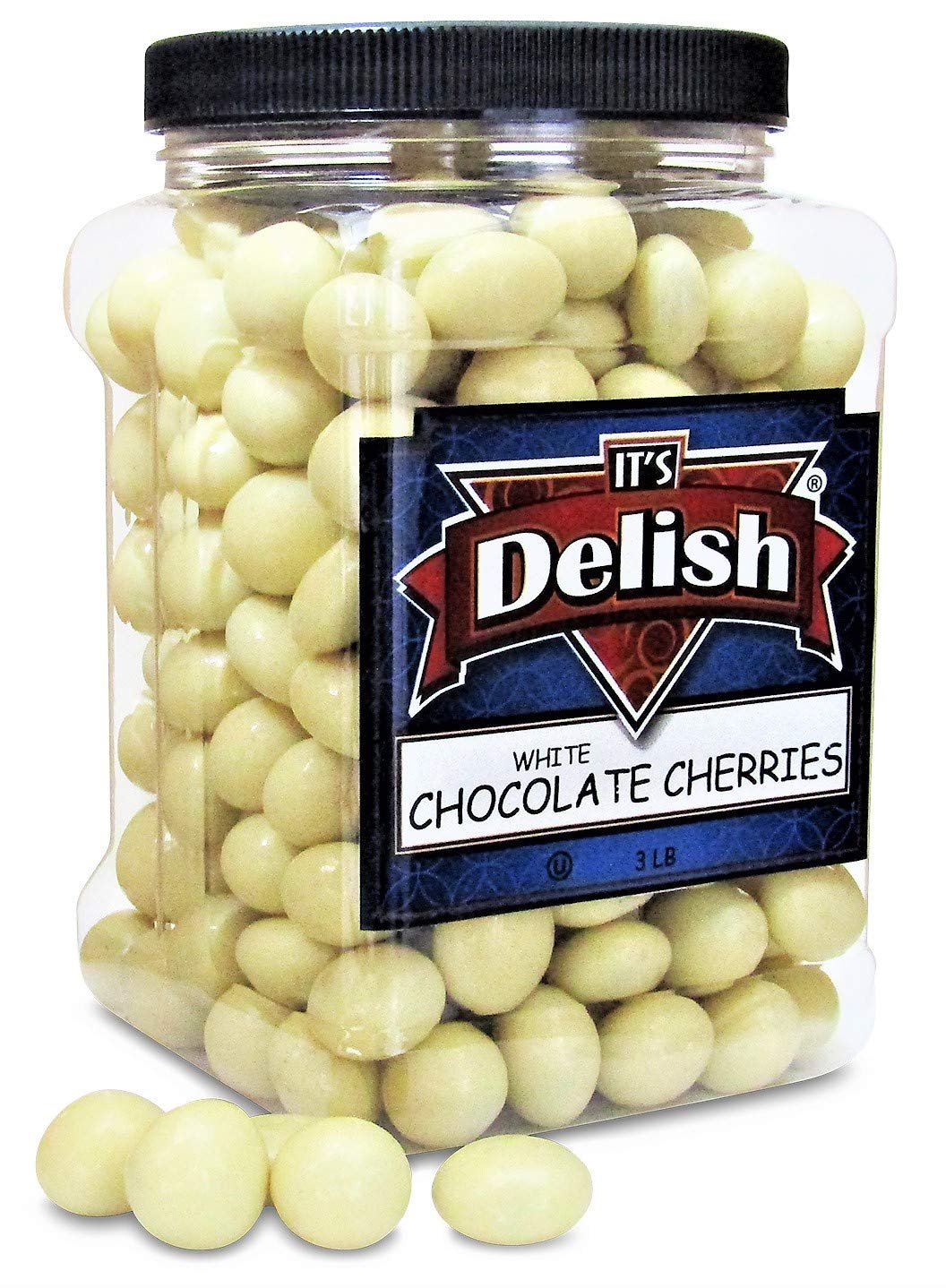 White Chocolate Covered Cherries 3 lbs Jumbo Container