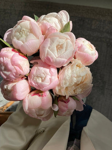 a bunch of peonies 