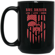 Bus Driver Live Love Drive Car Heart Coffee Mug, Tea Mug