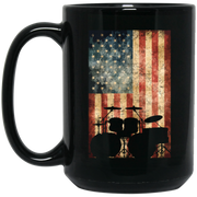 Drummer Vintage American Flag USA Coffee Mug, Tea Mug
