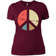 Vintage Inverse Peace Symbol Hippie 1960s Women T-Shirt