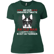 Never Underestimate An Old Man With A Boston Terri Women T-Shirt