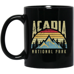 Acadia National Park Maine Mountains Retro Coffee Mug, Tea Mug