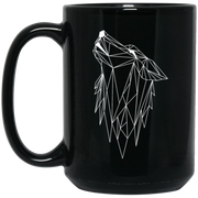 Polygon White Wolf Coffee Mug, Tea Mug