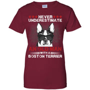 Never Underestimate An Old Man With A Boston Terri Women T-Shirt