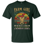 Farm Girl Cute Cow Retro Vintage Men T-shirt