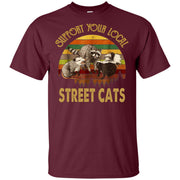 Support Your Local Street Cats Raccoon Vintage Men T-shirt
